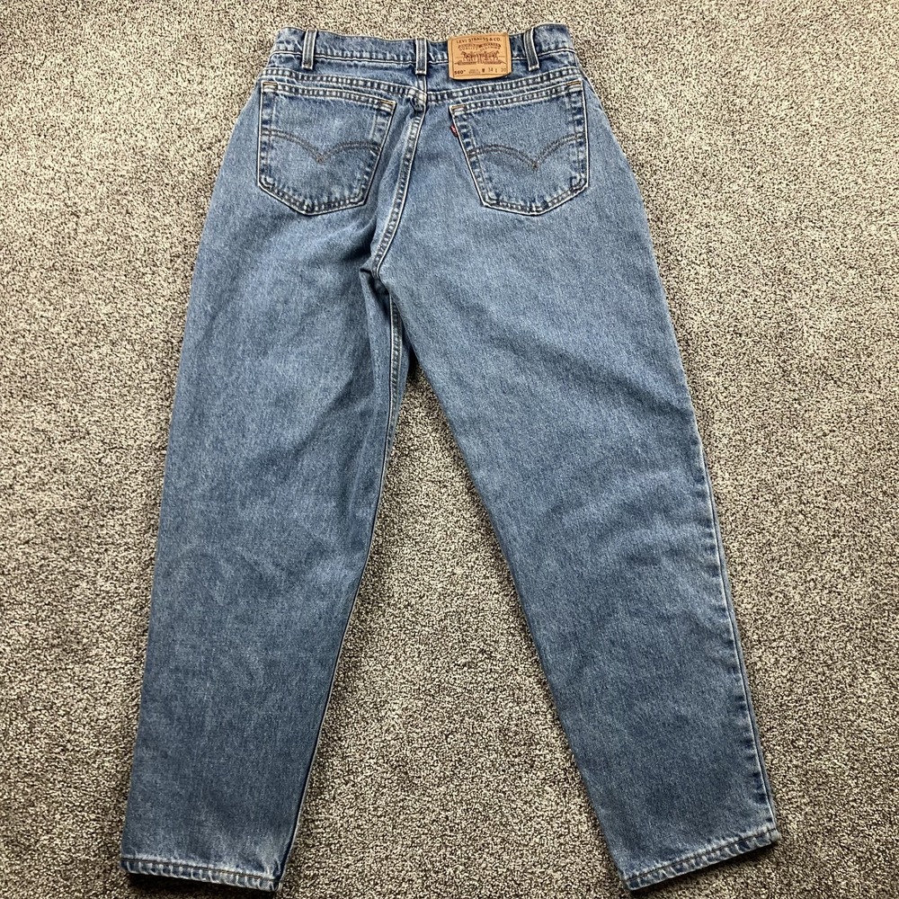 Vintage Levis Jeans 32x30 560 Orange Tab Black Wing‎ Loose Fit Tapered USA Made - Picture 9 of 12